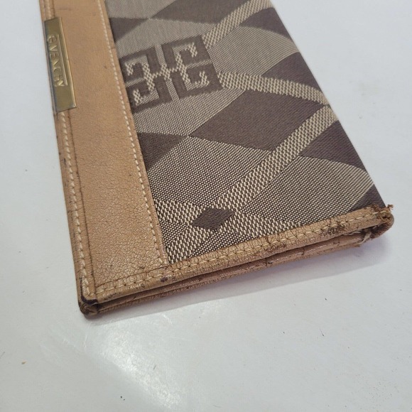 Givenchy Vintage Wallet Signature Brown Tan Envelope Card Holder Logo Unisex - Picture 10 of 11